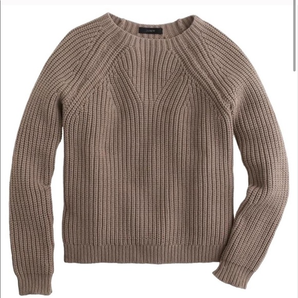 J. Crew mixed media chunky knit tan sweater - Picture 2 of 5